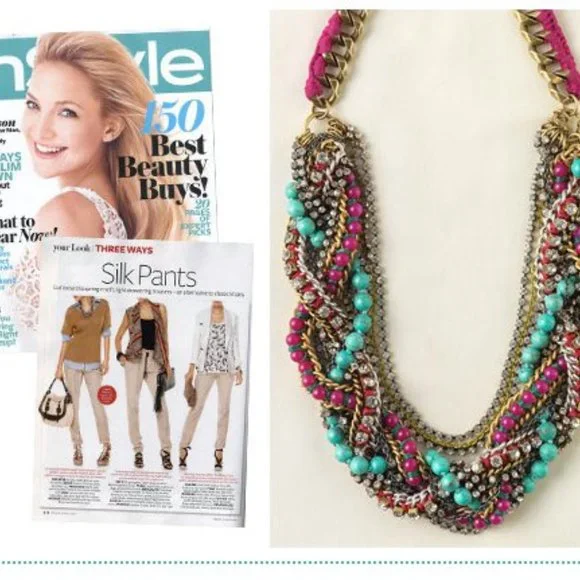 Stella & Dot | Vivid Bamboleo Rhinestone+Handwoven Cupchain Statement Ne… - Picture 6 of 16